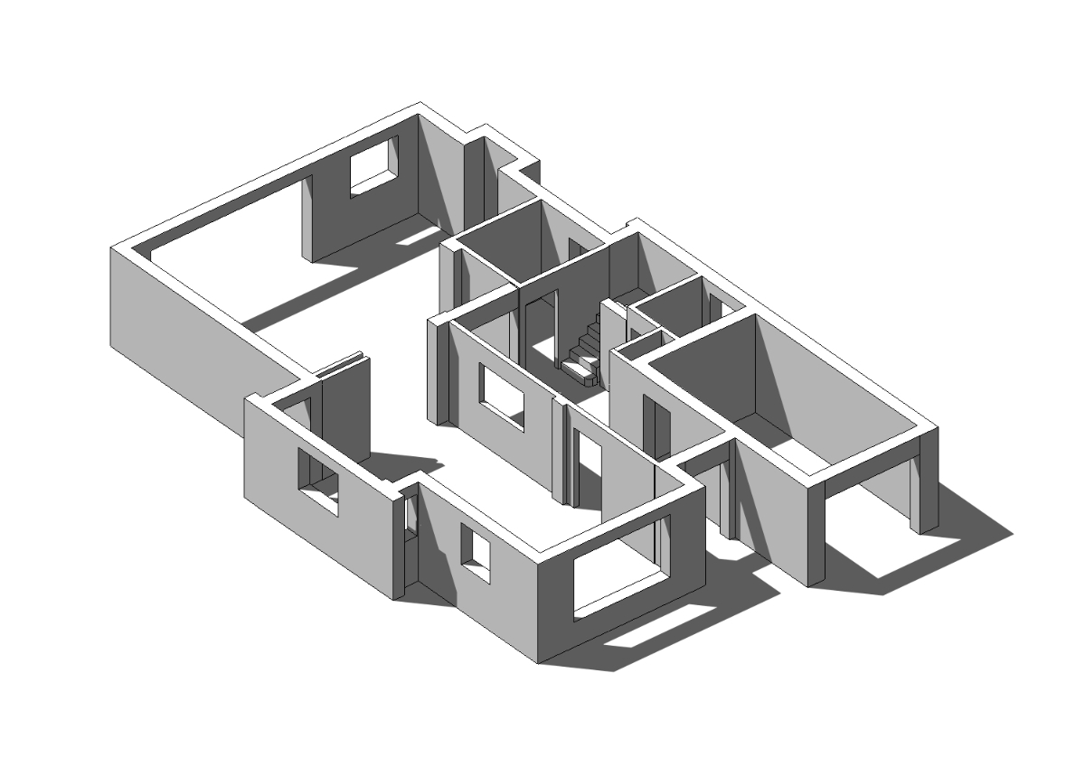 Computer generated isometric view of the ground floor
